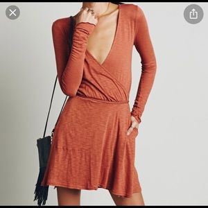 Free People Blue Wrap Dress